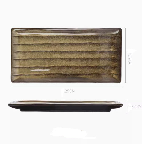 Creative Rectangle Retro Porcelain Dinner Plate