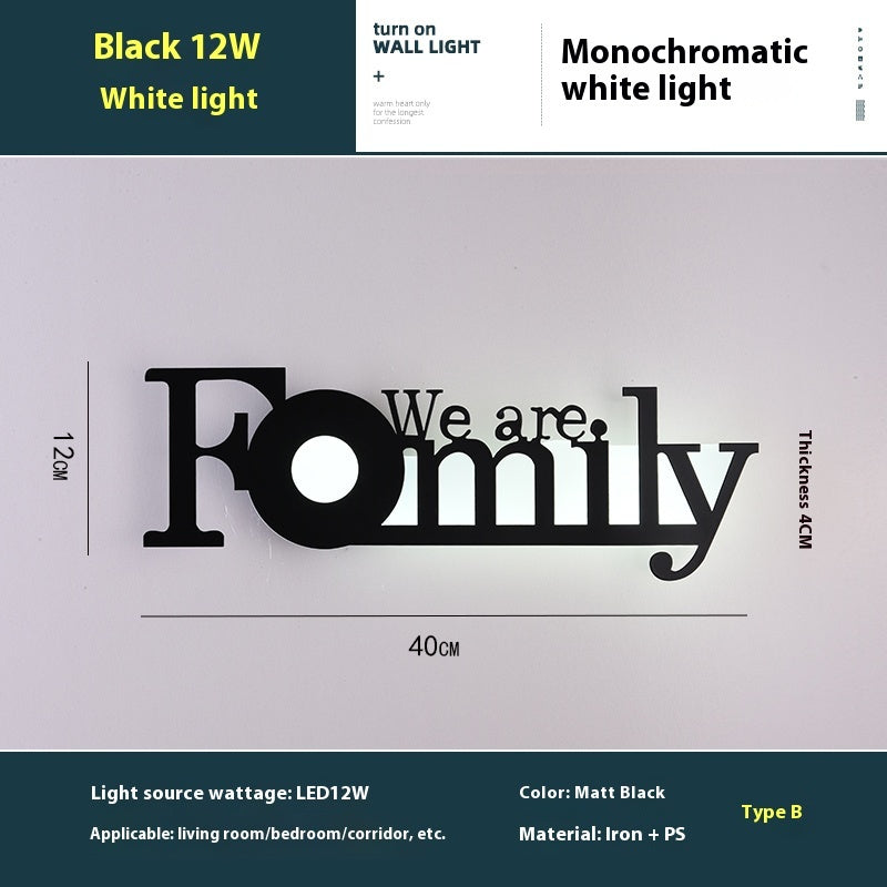 LED English Letter Background Wall Lamp