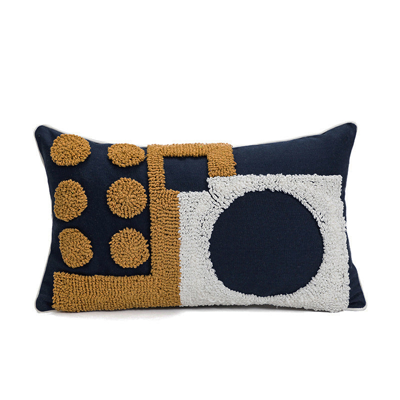 Loop Tufted Embroidery Pillow Cover