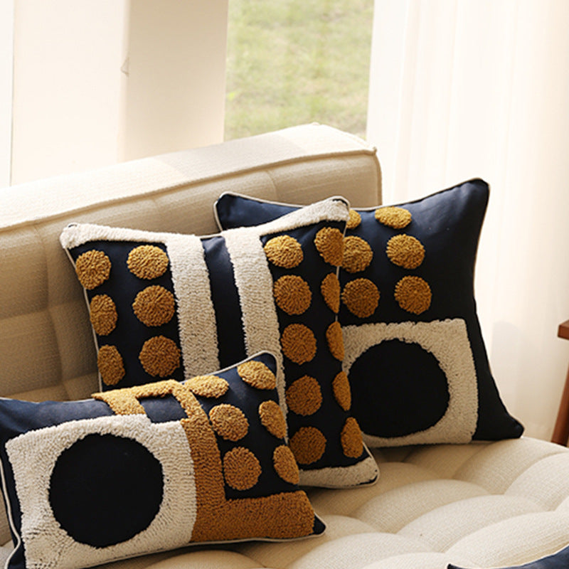 Loop Tufted Embroidery Pillow Cover