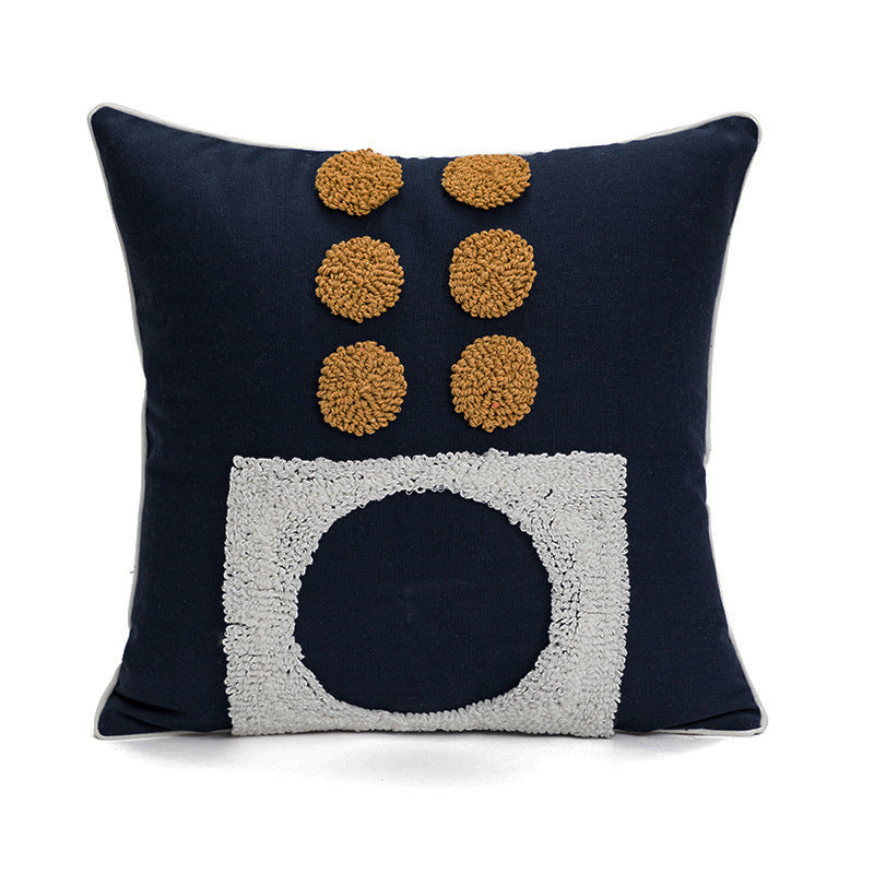 Loop Tufted Embroidery Pillow Cover