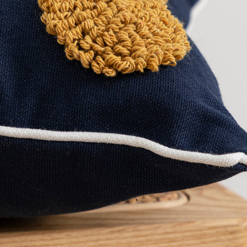 Loop Tufted Embroidery Pillow Cover