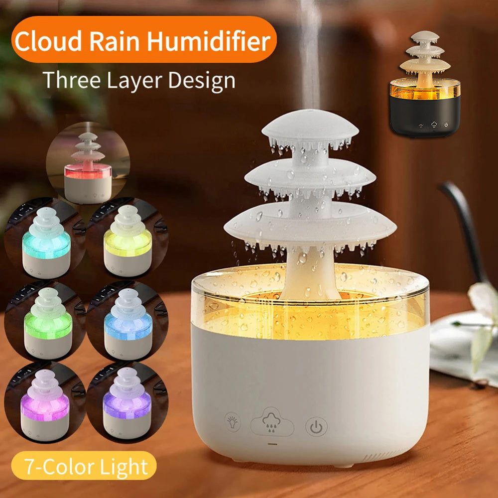 New Cloud Rain Air Humidifier with Essential Oil Aromatherapy Diffuser