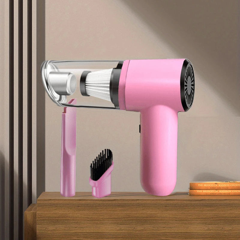 Pink Handheld Powerful Portable Rechargeable Mini Vacuum Cleaner