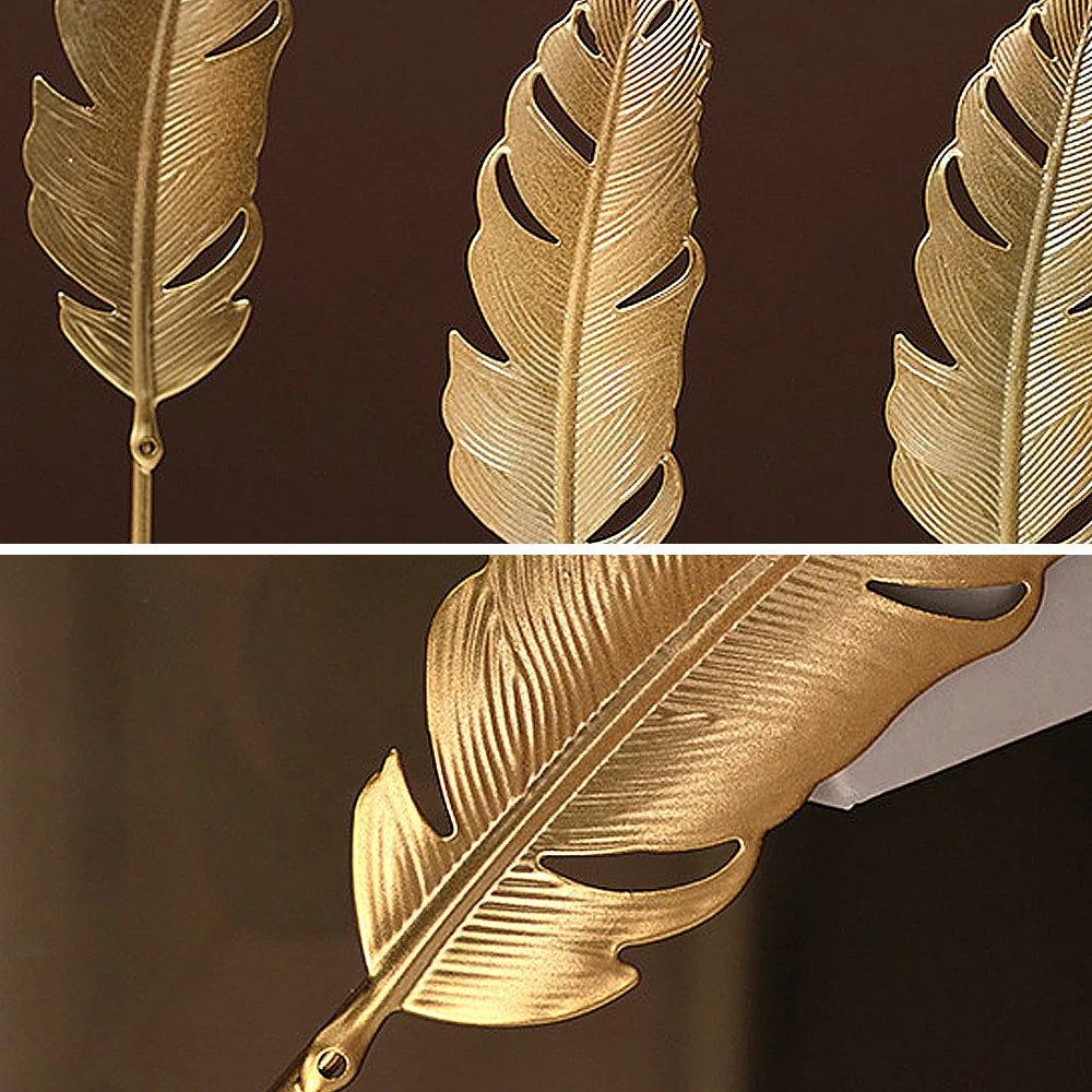 Nordic Gold Ginkgo Leaf Crafts Leaves Sculpture for Room Decor