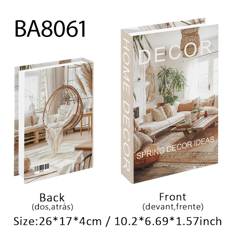 Luxury Fashion Fake Books Nooks for Decoration