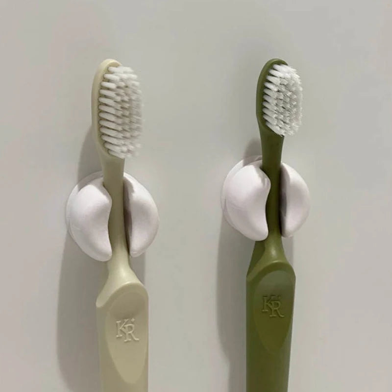 1/4Pcs Wall Mounted Toothbrush Holder With Suction Cup