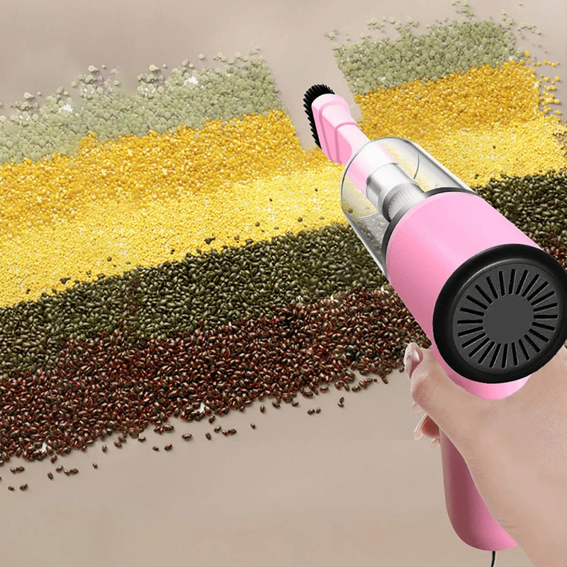 Pink Handheld Powerful Portable Rechargeable Mini Vacuum Cleaner