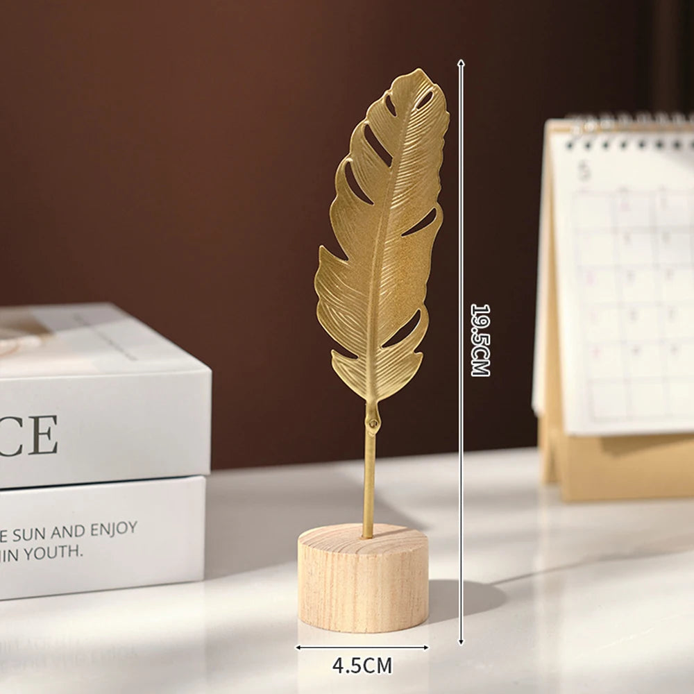Nordic Gold Ginkgo Leaf Crafts Leaves Sculpture for Room Decor