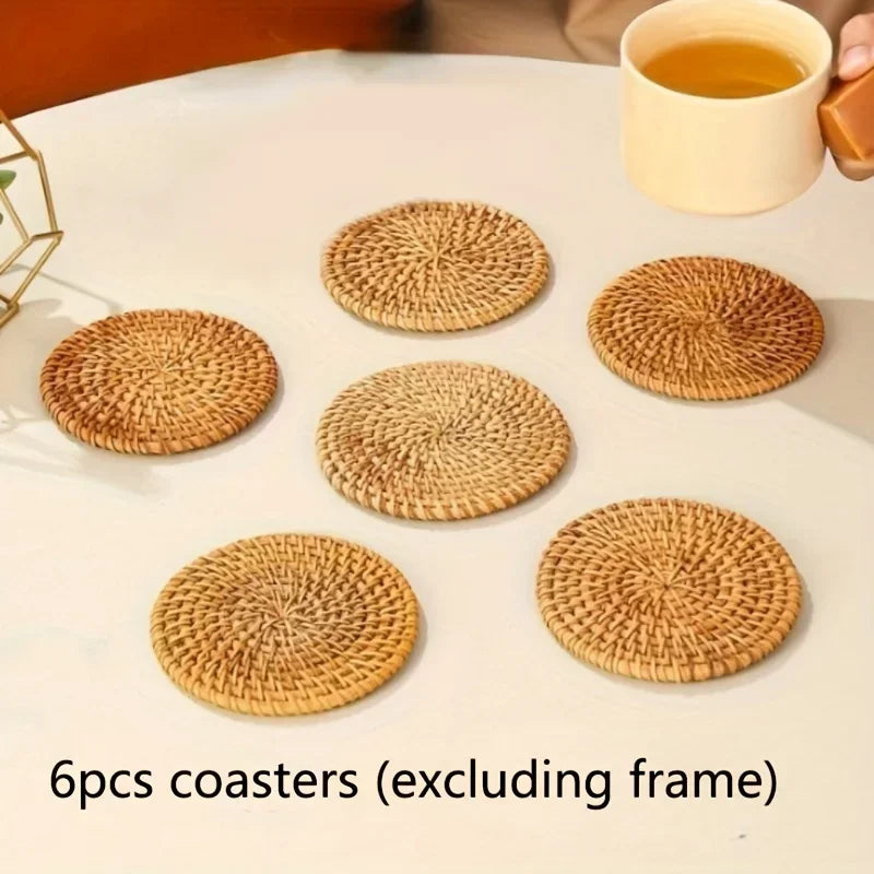 6Pcs Round Drink Coasters Set