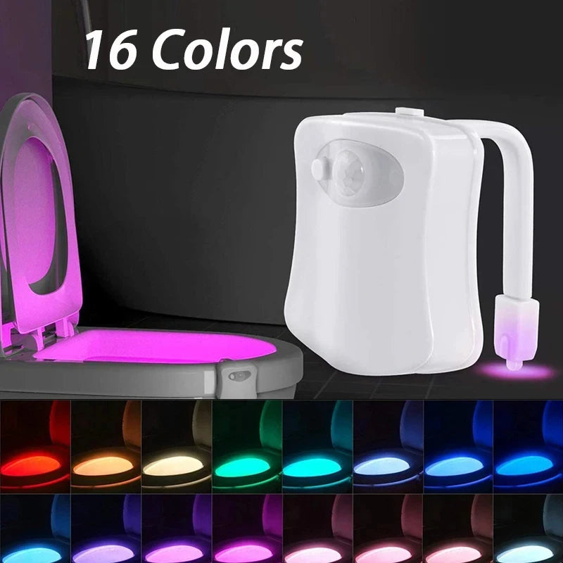16/8 Colors Waterproof Toilet Seat Smart Motion Sensor Night LED Light