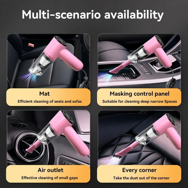 Pink Handheld Powerful Portable Rechargeable Mini Vacuum Cleaner