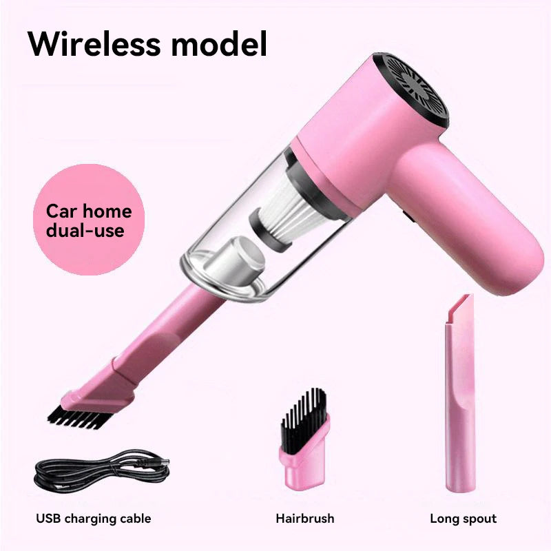 Pink Handheld Powerful Portable Rechargeable Mini Vacuum Cleaner
