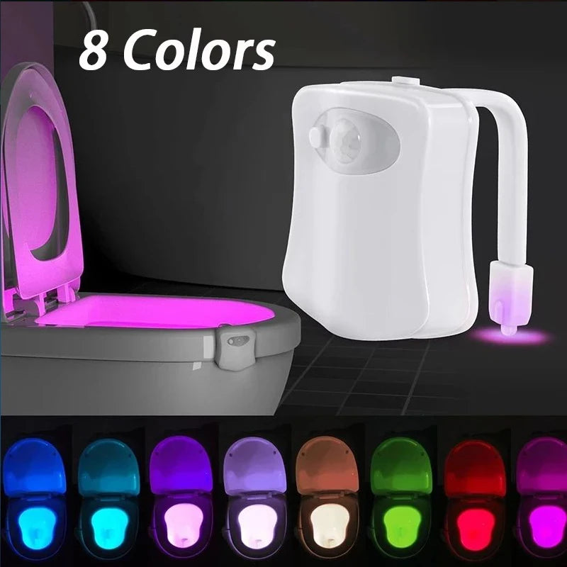 16/8 Colors Waterproof Toilet Seat Smart Motion Sensor Night LED Light