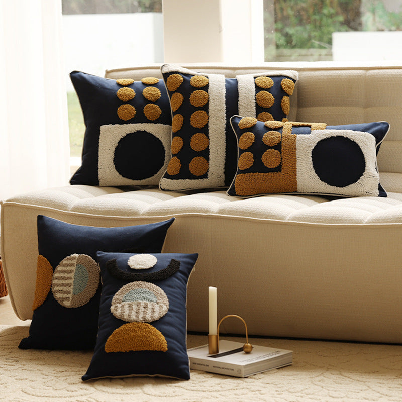 Loop Tufted Embroidery Pillow Cover